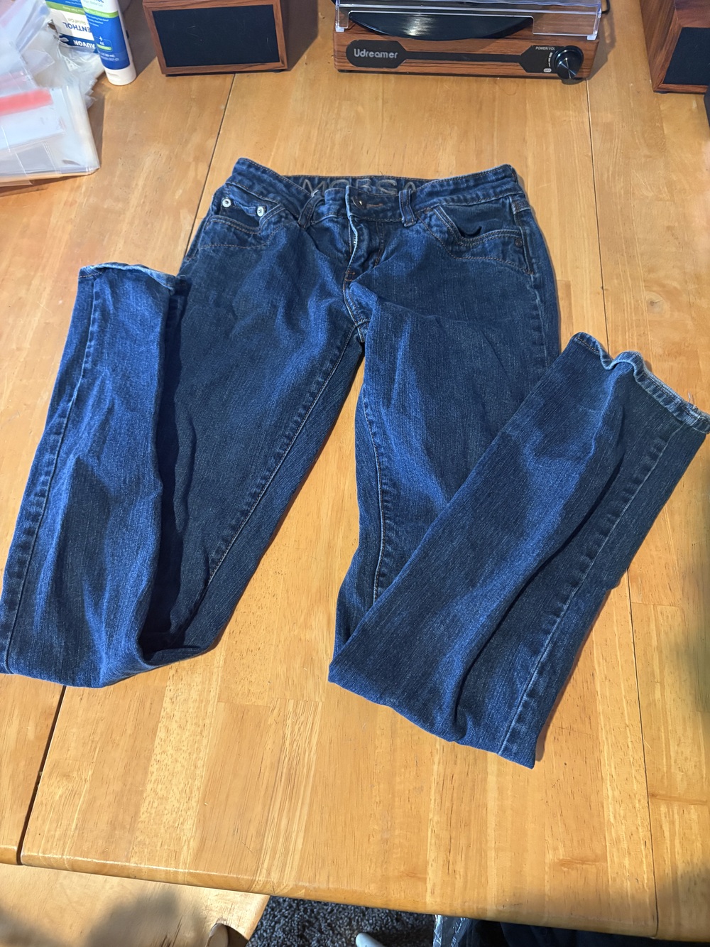 Delia's Morgan Women's Skinny Jeans Blue Denim Size 5/6L Y2K Low Rise Stretch